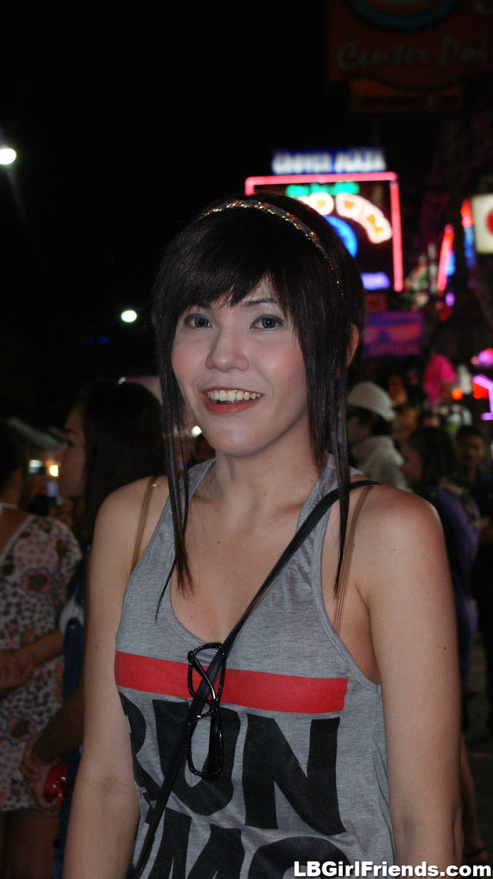 Young ladyboy hookers from Thailand are smiling on camera  